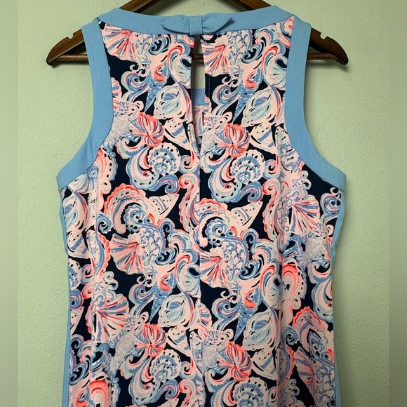 Lilly Pulitzer Angie Stretch Shift Dress In High Tide Navy Its For Shore Size 8 - Picture 12 of 16